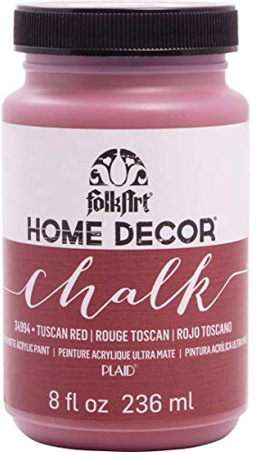FolkArt 34994 Home Decor Chalk Furniture & Craft Paint in Assorted Colors, 8 ounce, Tuscan Red