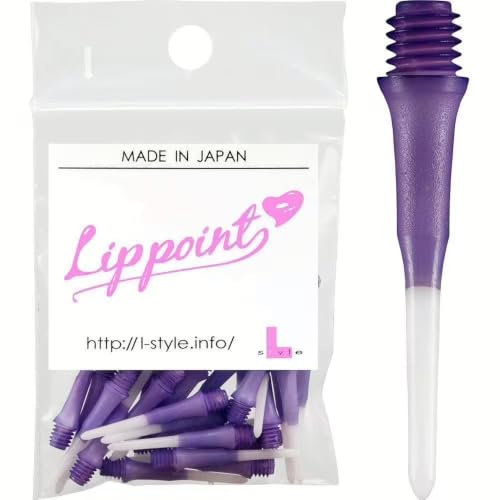 L-style Lippoint - Soft Tip Dart Points - Regular Length - 2-Tone Purple - 30 Count