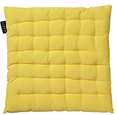 LINUM Pepper Elegantes Sitzkissen für Indoor und Outdoor 40x40 cm, 100% Baumwolle, Waschbar, Senfgelb
