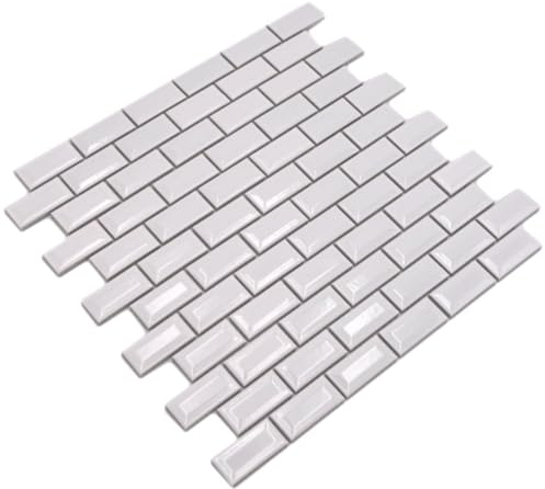 Mini metropolitana Subway Piastrella a mosaico in ceramica bianca Brick Bond Diamond per pavimenti parete bagno WC cucina cucina specchio piastrellato rivestimento per vasca da bagno WB26-0102