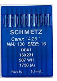 La Canilla ® - 10 Agujas para Máquina de Coser Industrial Schmetz DBx1 1738(A) 16x231 Grosor 100/16 Pistón Redondo