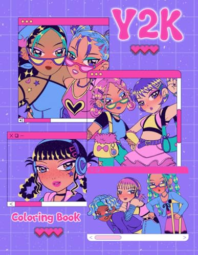 Y2K Coloring Book: Preppy and Aesthetic Art Coloring Pages for Teens, Kids and Adults Coloring Pages Features Fashion, Accessories Illustrations for Relaxation and Stress Relieving