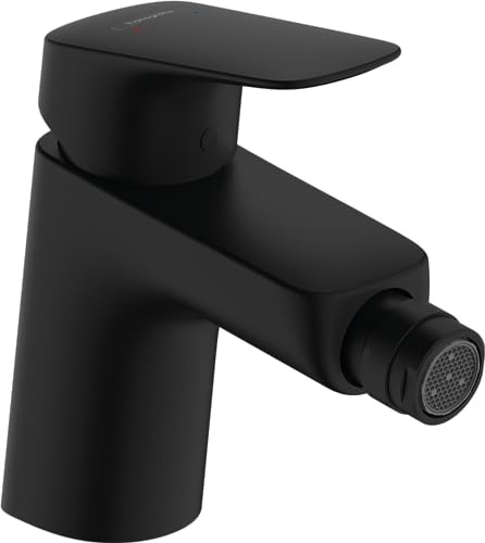 hansgrohe Logis - Bidetarmatur mit Zugstange, Bidetmischer mit Auslauf Höhe 70mm, Badarmatur, Mattschwarz