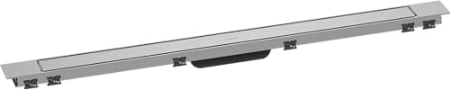 hansgrohe 56217800 RainDrain Match Plus 1000 med höjdjusterbar ram färdig set duschränna, borstat rostfritt stål