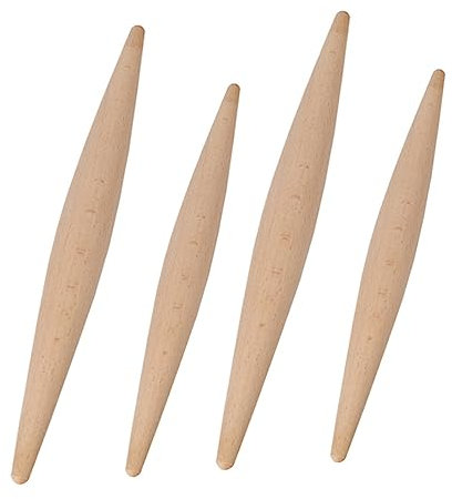 MUCKLILY 4 Stück Nudelholz Aus Buche Mehl Nudeln Nudelholz Nudelholz Nudelholz Küchen-Nudelholz Konische Walze Für Fondant Bäcker Nudelholz Knödelhaut Kuchen Aus Holz