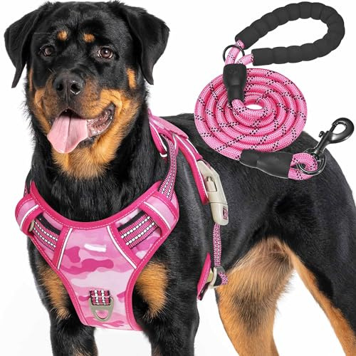 Haapaw Harnais tactique robuste pour chiens de grande taille, anti-traction, réglable, réfléchissant, pour entraînement et service, contrôle facile, gilet pour animaux, harnais militaire pour chien de