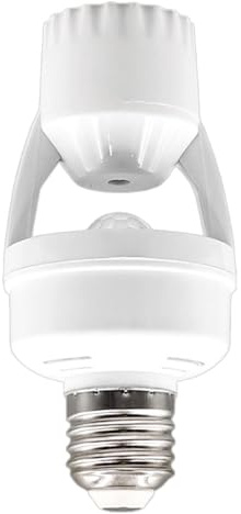 Qkbuza Rörelseaktiverad lampsockel, lamphållare med rörelsesensor, E27 lamphållare | lampadapter, automatisk på/av-ljusstyrning för, garage, källare