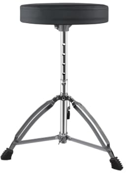 Yazoni Drum Throne Heavy Duty - 40-58cm Height Adjustable, Padded Seat Drummer Stool, Drum Seat with Double Braced Anti-Slip Feet, 360° Swivel Guitar Chairs for Kid and Beginner