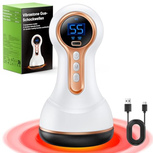 Robofun 5.0 Appareil de massage neuropathie lymphatique, soulagement de la douleur et relaxation pour les pieds, les mains, le dos, masseur d'ondes de choc Gua avec 30 fonctions de chauffage par