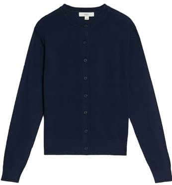 Marks & Spencer Cárdigan de Cuello Redondo con Botones Delanteros para Mujer, Ajuste Normal
