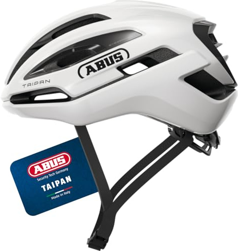 ABUS Gravel-Helm Taipan - Fahrradhelm fürs Gravel-Biken - leicht, vielseitig und gut belüftet - mit Brillenhalterung - für Jugendliche, Frauen und Männer - Größe M, weiß