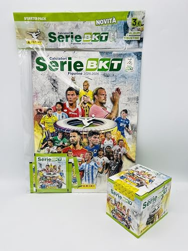 manuelkant Calciatori Serie BKT 2025 2026 - Starterpack + Scatola Box da 36 Bustine di figurine