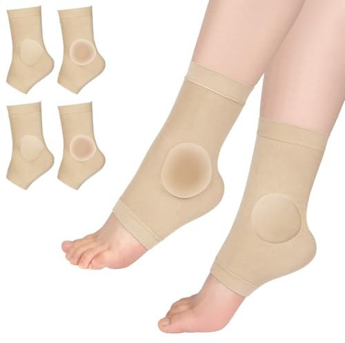 Fefod Ankle Protector Socks with Gel Pad, 2 Pack Skating Boots Ankle Guards Ankle Gel Sleeve, Malleolar Padded Sleeve Skate Socks for Figure Skating, Roller, Ski, Hockey, Ankle Support Cushion