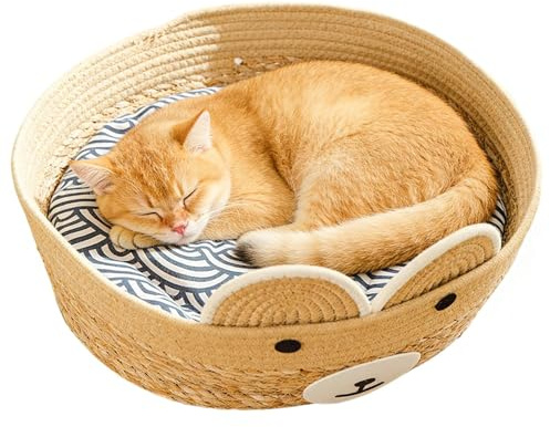 Panier Caverne pour Chat Tapis de Couchage Lavable pour Animaux de