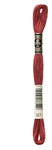 DMC 117MC-0321 Sticktwist, bomull, 0321 röd, 8 m