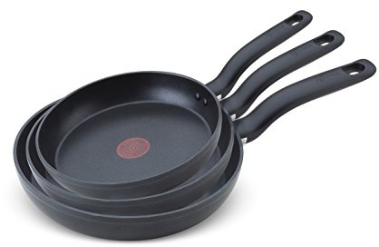 Lagostina Ofelia Set Padelle Antiaderenti in Alluminio Ø 20/24/28 cm, Esterno Effetto Rame, 3 Pezzi, Batteria di Pentole Gas e Forno con Indicatore Cottura Thermo-Signal,Manici Ergonomici in Bakelite