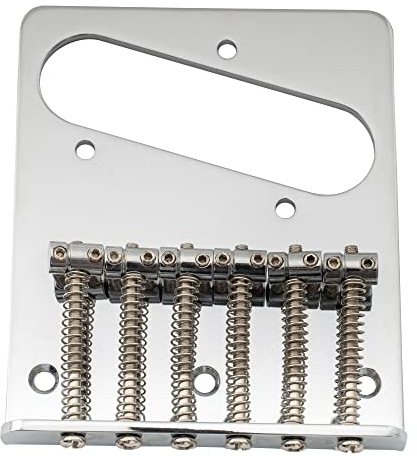 Musiclily Vintage Telecaster Bridge with 6 Saddles for Tele Style Electric Guitar, Chrome