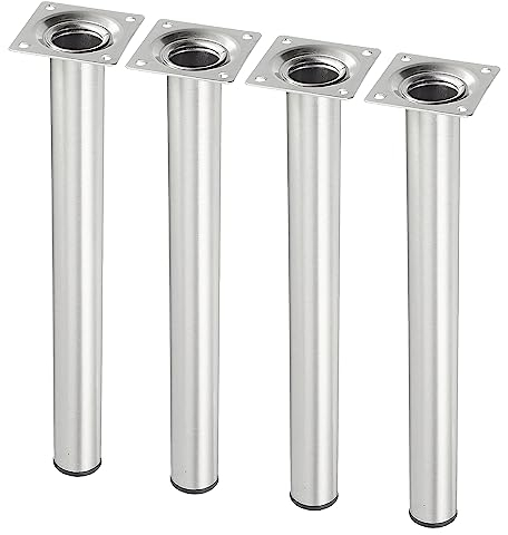 Element System 11100-00173 Möbelfüße Rund, edelstahloptik, 30 cm, 4 Stück