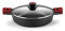 BRA Premiere Cacerola Baja 36 cm, Aluminio Fundido, Tricapa, Revestimiento Antiadherente reforzado, 2 asas de Silicona Desmontables, Apta para todo tipo de Cocinas incluida Inducción, color Rojo