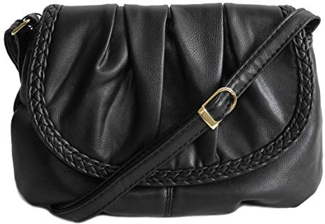 Bag Street - kleine Damentasche Umhängetasche Schultertasche Handtasche Clutch - (Schwarz) - präsentiert von ZMOKA®