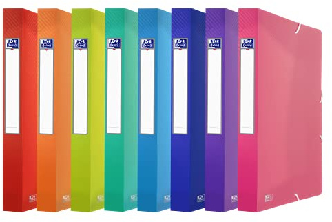 Oxford Lot de 10 boîtes de classement A4 - Dos 4 cm - En plastique - 8 couleurs