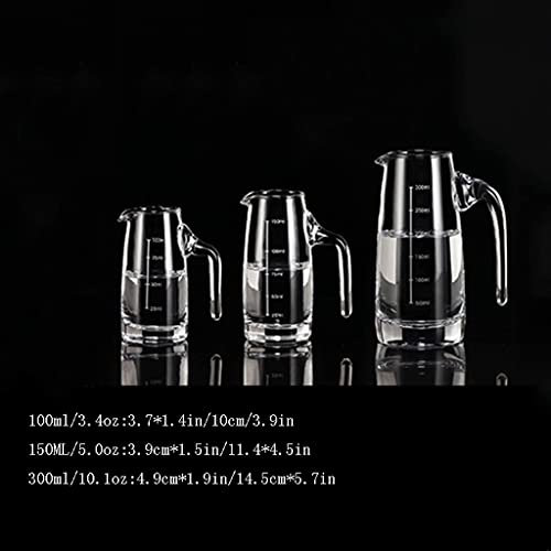 Bricco Per Latte Brocca della schiumatura del latte di vetro trasparente con accessori della macchina del caffè espresso del marchio della scala con l'utensile del barista della maniglia Semplice