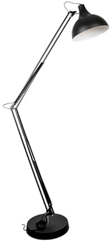 Bel Air Home - Stehleuchte mit Gelenk, antik, Vintage, Retro, verstellbar, zum Lesen und Entspannen, einfache Montage, Schwarz, XL (Glühbirne nicht inklusive)