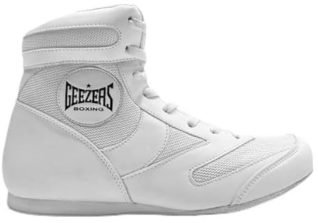 Geezers Hyperlight Boxing Boots (White, UK Footwear Size System, Adult, Men, Numeric, Medium, 8)