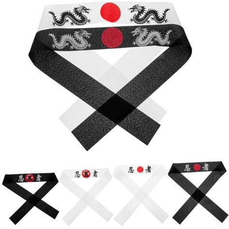 CALLARON Lot De 6 Bandeaux Ninja Bandeau De Costume Bandana De Karaté Taille Unique En Fibre De Polyester Pour Garçon Et Filles Élèves Fête Anniversaire Accessoire à Nouer