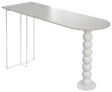 Bartabeller Vitt skifferbarbord med akrylram, rektangulärt högt bord for kök, matsal, vardagsrum Bar Bordets Högbord(80 * 50 * 105cm)