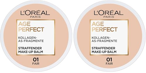 L'Oréal Paris Age Perfect straffender Make-up Balm 01 Fair, pflegendes Make-up Wunder für gesund aussehende Haut, 18ml (Packung mit 2)
