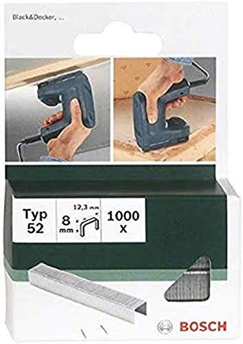 Bosch Accessories 2609255835 Set de 1000 agrafes à fil plat Type 52 Largeur 12,3 mm Epaisseur 1,25 mm Longueur 6 mm