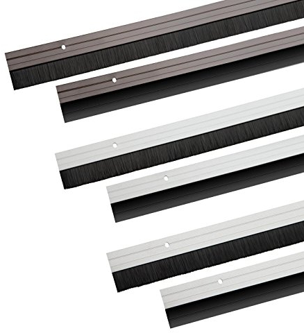 Türbodendichtung aus Aluminium - wahlweise mit Gummidichtung oder Bürstendichtung zum Schrauben oder Kleben (Bürstendichtung mit Kleber, schwarz)