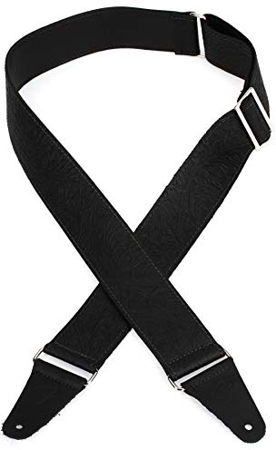 Fender© Tooled Leather Strap, 2, Black