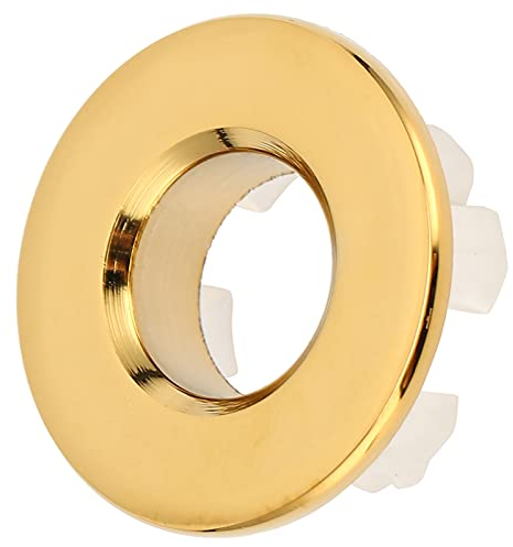 MOUMOUTEN Sink Overflow Ring, Chrome Plating Basin Sink Hole Cover, Round Overflow Cover Basin Trim for Bathroom Kitchen Sink Toilet Washing Basin (Gold)