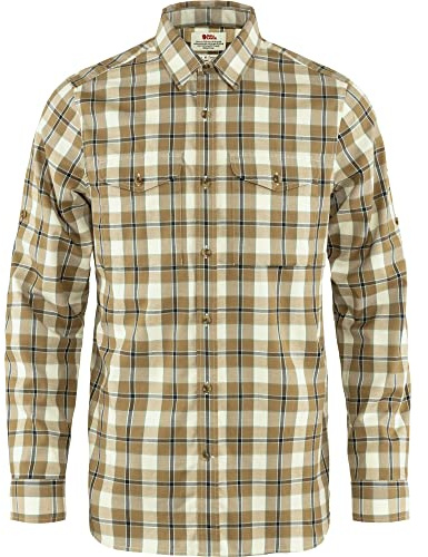 Fjallraven 82445-232-614 Singi Flannel Shirt LS M Shirt Herren Buckwheat Brown-Patina Green Größe XS