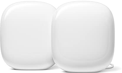 Nest Wifi Pro - Système Wi-Fi 6E Fiable Pour la Maison - Débit Rapide Dans Chaque Pièce - Routeur Pour Réseau Maillé - Neige, x2