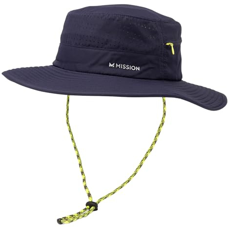 MISSION Cooling Anywhere Boonie Hat, Navy - Unisex Wide-Brim Hat for Men & Women - Lightweight & Durable - Cools Up to 2 Hours - UPF 50 Sun Protection - Machine Washable