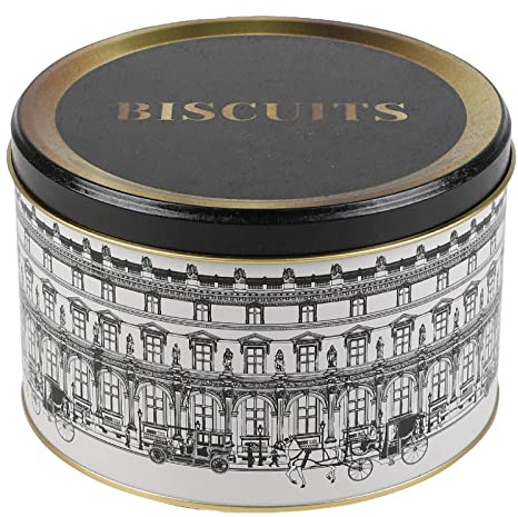 Urban Living Versailles Collection Biscuit Box Round Aged Effect Diameter 17.5 cm x Height 11 cm