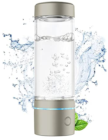 Generador de Agua de Hidrógeno,Botella de Agua Hidrogenada Ionizada Generador de Hidrogeno Portatil Ionizador Botella de agua de Hidrógeno con Tecnología PEM y SPE,hasta 4500 PPB,USB Recargable,240ml