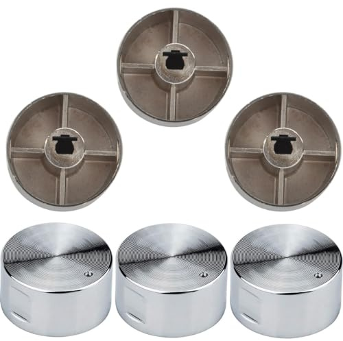LZKHEH Perillas de Metal para Gas de 6mm - Juego de 6 Botones Universales para Cocinas de Gas, Horno y Estufa. ¡Un Interruptor de Estilo Elegante y Duradero para Tus electrodomésticos de Cocina!