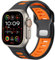 CeMiKa Compatible with Apple Watch Straps Ultra 2/Ultra 49mm 46mm 45mm 44mm 42mm Men, 26mm Adjustable Silicone Sport Loop Replacement Bands for iWatch Series 10 9 8 7 6 5 4 SE 3 2 1,Black/Orange