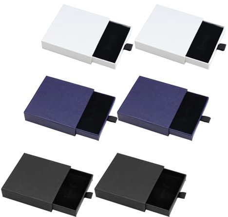 SRJQXH Scatola Regalo Piccola, 6 Pezzi Scatoline Regalo, 8 X 8 X 1.8 cm Scatola Regalo per Collana, Confezione Regalo Che Può Essere Utilizzata per Riporre Anelli, Collane e Polsini