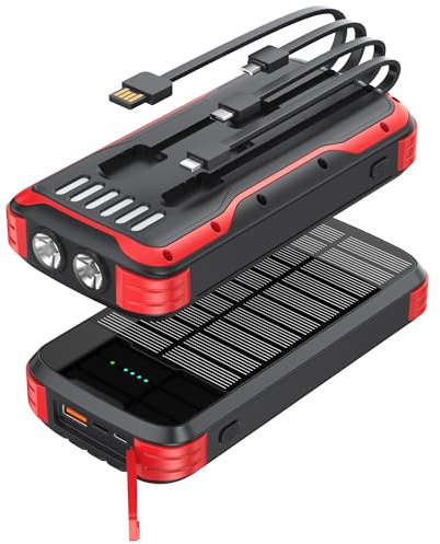MINRISE Solar Power Bank 40000mAh, Portable Charger PD 20W Fast Charging