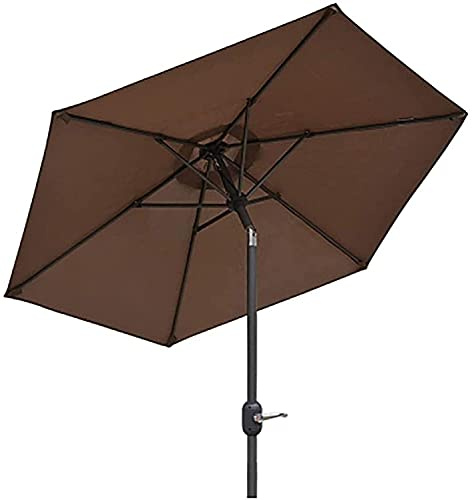 Ombrellone da esterno da 2,5 m, marrone, per spiaggia, ristorante e cortile, funzione di inclinazione per la massima protezione solare, durevole ed elegante ombrello da esterno
