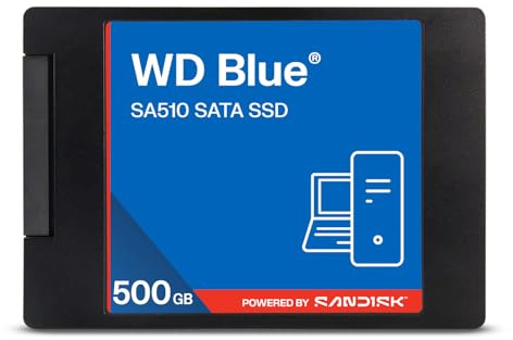 WD Blue SA510 SATA da 2,5/7 mm SSD interna 500 GB (velocità fino a 560 MB/s, 3D NAND, Acronis True Image, SANDISK Dashboard)