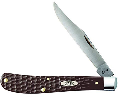 Case WR XX Pocket Knife Brown Synthetic Barehead Slimline Trapper Item #135 - (61048 SS) - Length Closed: 4 1/8 Inches