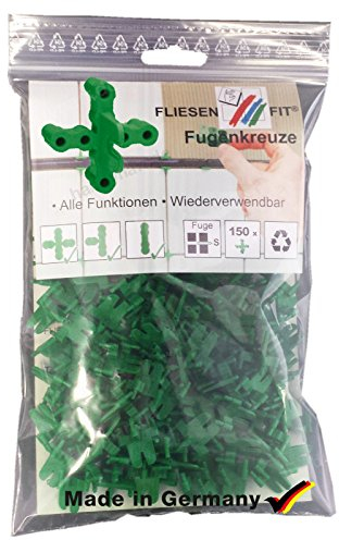 150 Stück Fliesenkreuze Fliesen Fit® wiederverwendbar 2 mm Fugenkreuze Fliesenkreuz Fugenkreuz 3 in 1