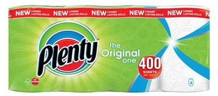 Plenty Double Kitchen Roll Ref 1105191 Pack 4 140521