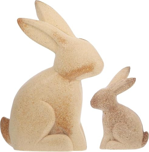 HEALLILY Conejo de madera natural sin terminar para pintar bricolaje Pascua madera decoración adorno granja madera conejo figura adorno manualidades para el hogar Pascua fiesta decoración